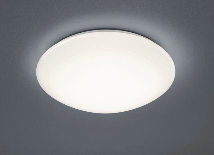 POLLUX PLAFONIERA LED 12W 1160lm, 3000K CON SENSORE DI MOVIMENTO DIFFUSORE METACRILATO BIANCO IP44 D. 27CM