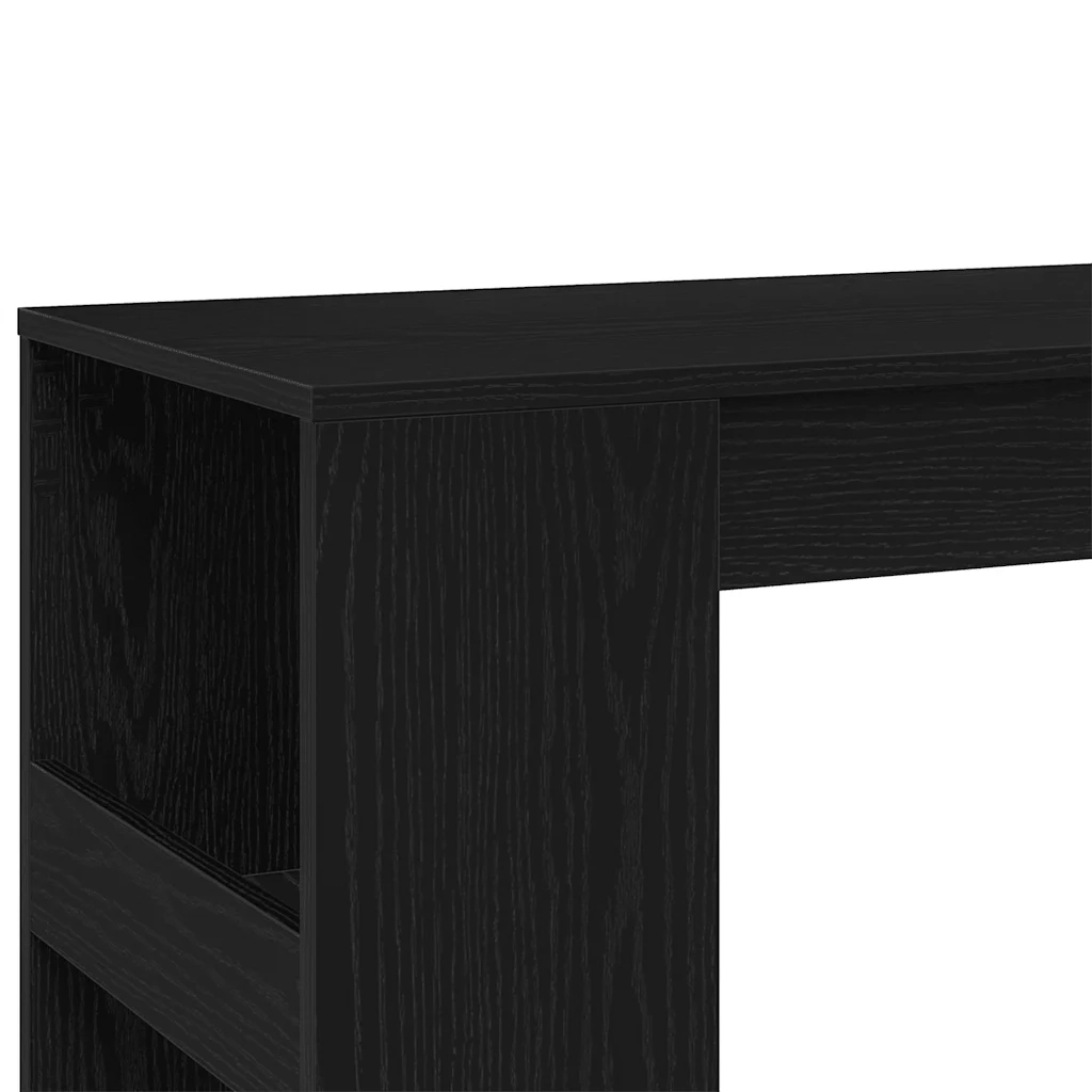 Tavolo Bar con Rastrelliera Rovere Nero 90x40x103,5 cm