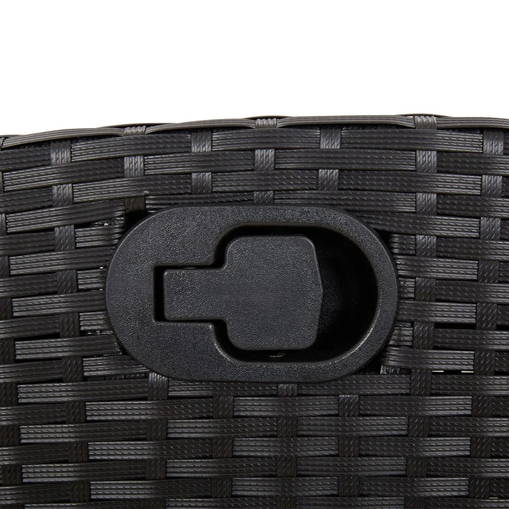 Set da Pranzo da Giardino 7 pz Nero con Cuscini in Polyrattan 3212316