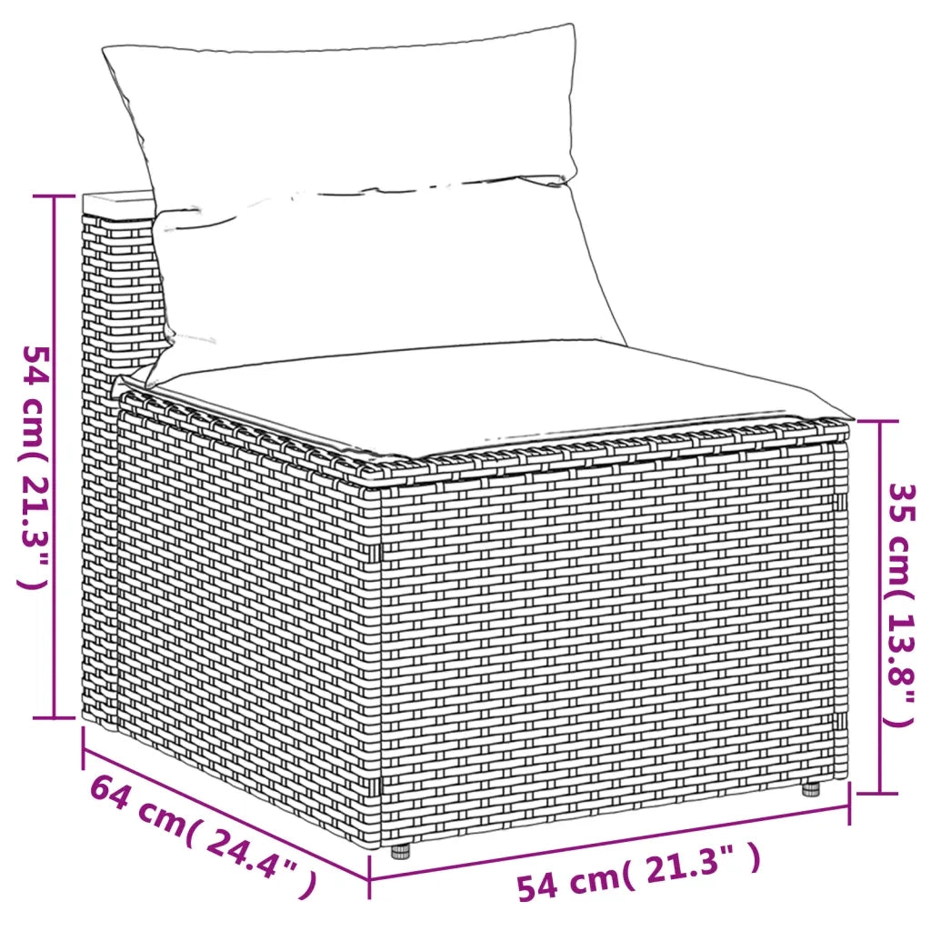 Set Divano Giardino 5 pz con Cuscini Grigio Polyrattan Acacia 3213538