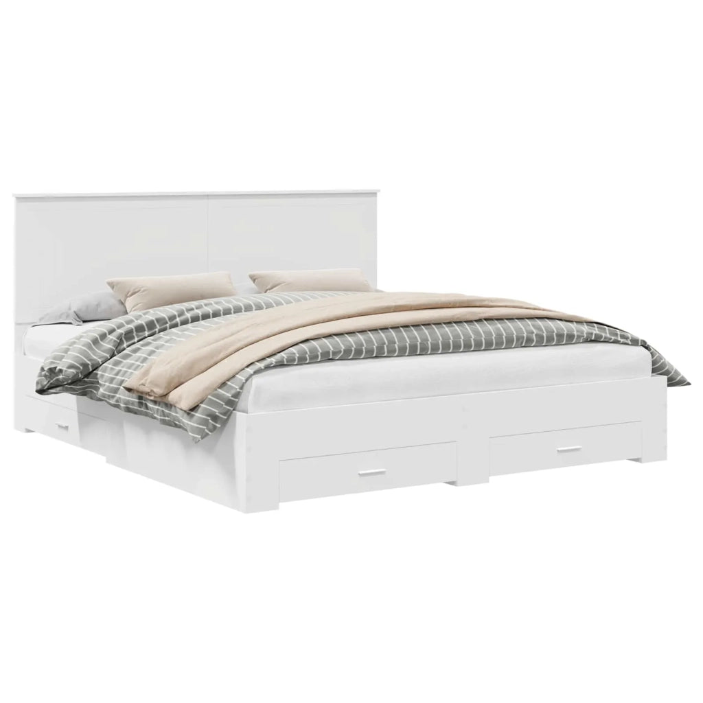 Struttura del letto Bianco 180 x 200 cm Legno multistrato