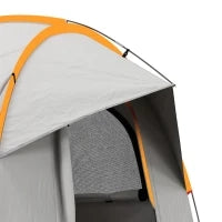 Tenda per Auto Impermeabile a 3 Porte in Poliestere, PE e Fibra di Vetro, 239x210x210 cm, Grigio e Arancione