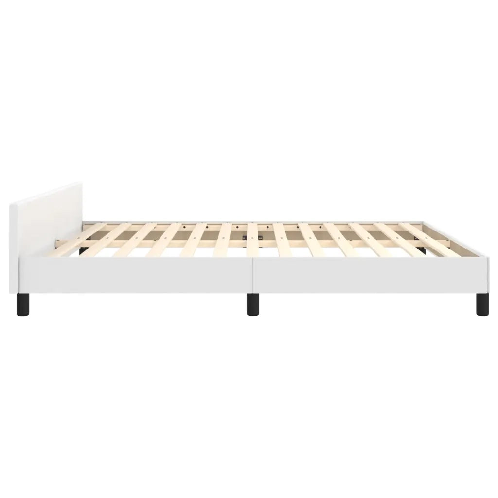 Giroletto con Testiera Bianco 160x200 cm in Similpelle cod mxl 78176