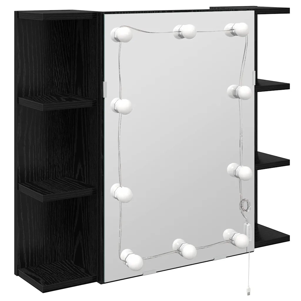 Mobiletto per specchio Rovere Nero 70 x 16,5 x 60 cm