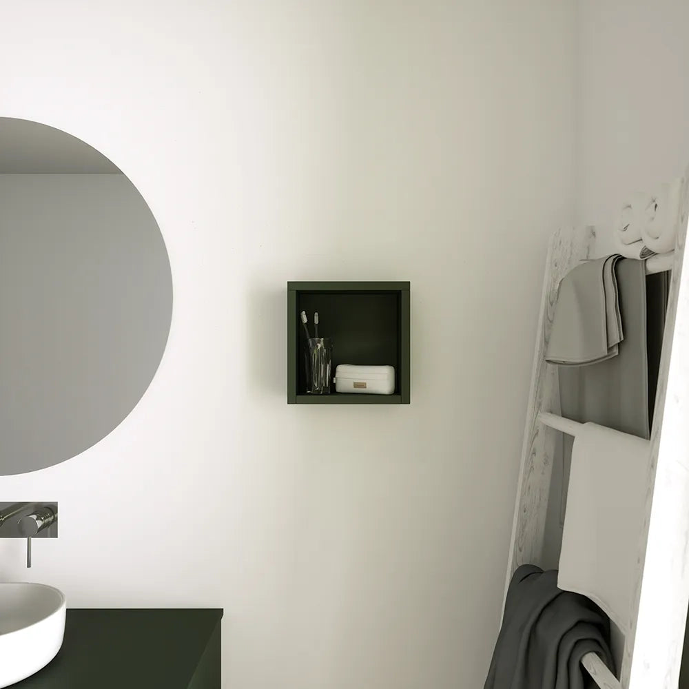 Pensile bagno sospeso a giorno 25x25cm color verde foresta | Ardenne