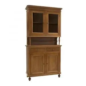 Credenza cristalliera napoletana in legno 2 ante arte povera ciliegio