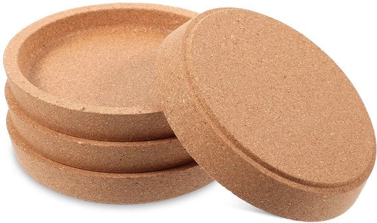 Pacchetto di 4 supporti per bicchiere, rotondi, extra spessi con bordo sollevato, assorbenti, resistente al calore, supporti per bicchiere rotondi per la maggior parte dei bicchieri, riciclabili, stivabili