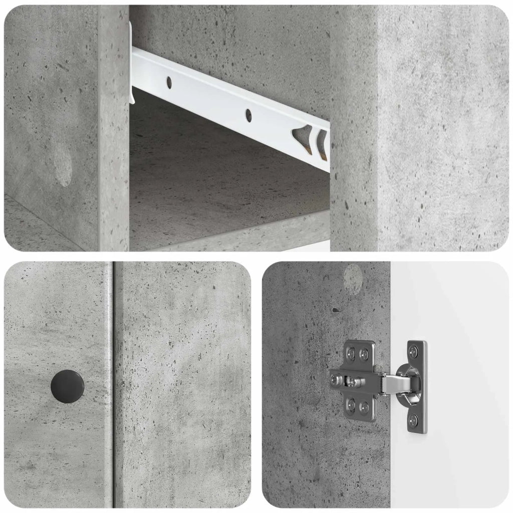 Credenza Grigio Cemento 66 x 34,5 x 90 cm Legno ingegnerizzato