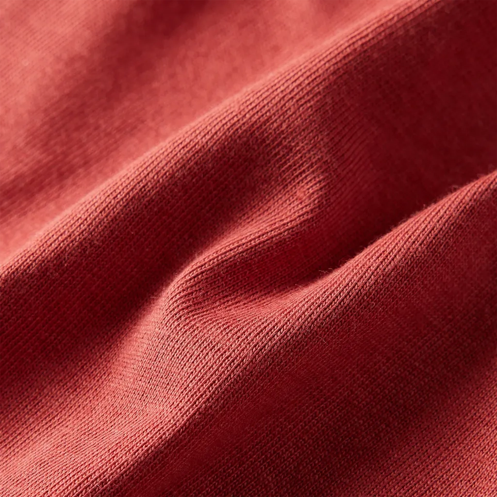 Maglietta per Bambini Maniche Lunghe Rosso Bruciato 128 13032