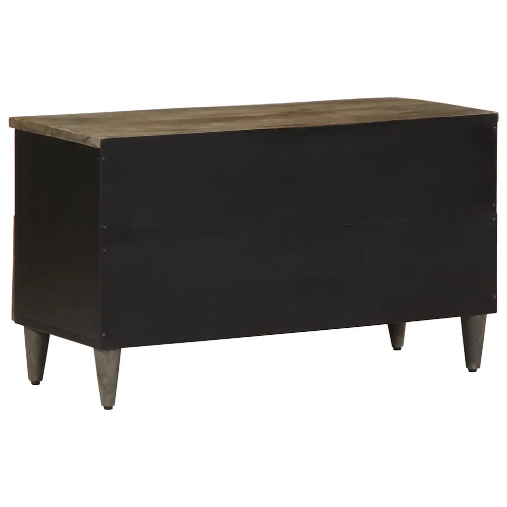 vidaXL Mobile Porta TV Nero 80x33x46 cm in Legno Massello di Mango