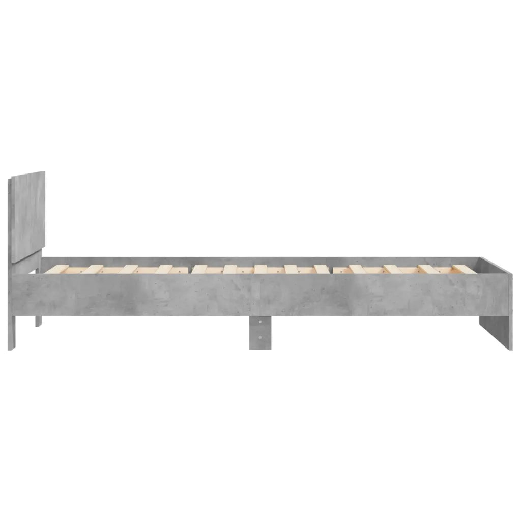 Giroletto Testiera-Struttura letto con testiera Grigio Cemento 100x200 cm Legno Multistrato
