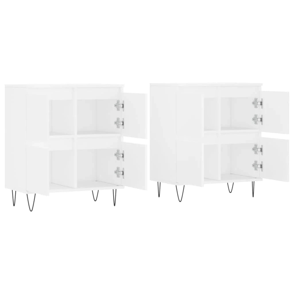 Buffet credenza cassettiera armadio mobile contenitore organizer per cucina soggiorno salotti set da 2 legno ingegnerizzato bianco 02_0036697
