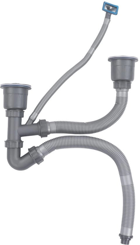 Impianto di scarico universale - Set di tubi di scarico per lavastoviglie - Disconnessione multipla - Installazione facile - Acciaio inossidabile - 7 accessori - Tubo di scarico
