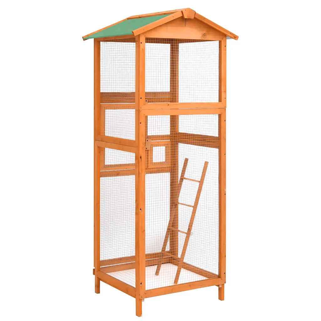 Gabbia per Uccelli 68x62x166 cm in Legno di Abete 171457