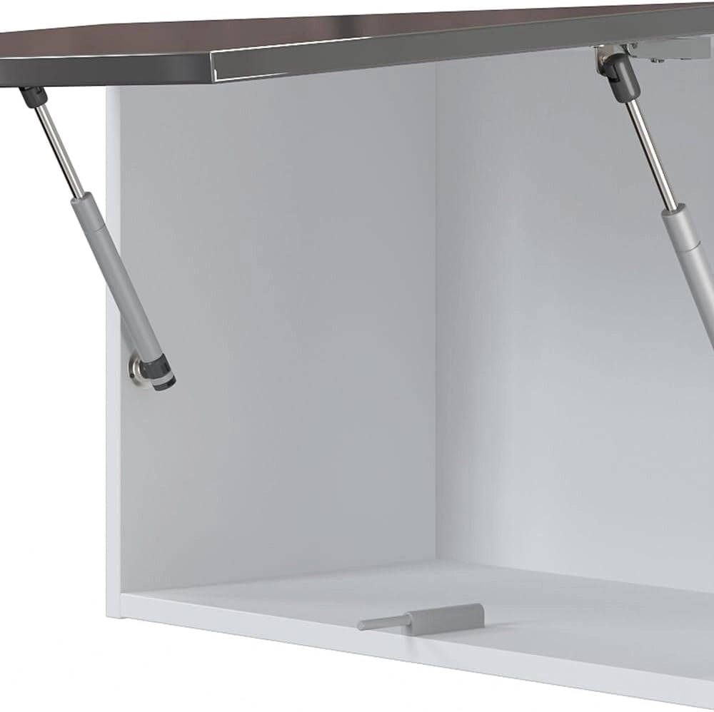 Mobile da cucina Raul, Antracite lucido/bianco, 240 cm, AP Nero, con moduli posizionabili variabilmente e piedini regolabili in altezza