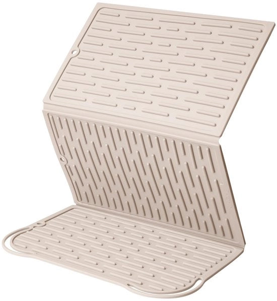 Afdriehulp Siliconica Trifoglia Opvolevole 59,4 x 32,5 cm, Opvolevole, Extra Grande, per Lavandino e Lavastoviglie, Antiscivolo e Resistente al Calore, Spaziale per la Cucina (Beige)
