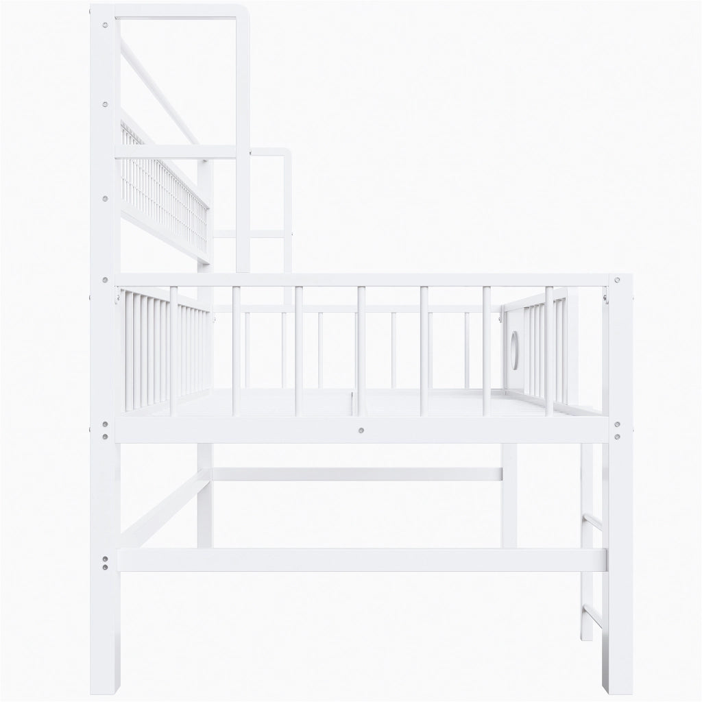 LETTO A CASTELLO BASSO 90 x 200 cm in metallo bianco