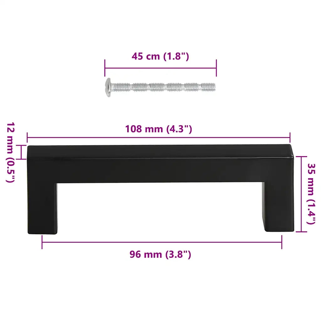 Maniglie per Mobili 10 pz Nere 96mm in Acciaio Inox CFW3564195