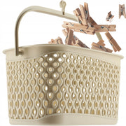Cestino rettangolare sospeso KADAX per mollette e clip, beige