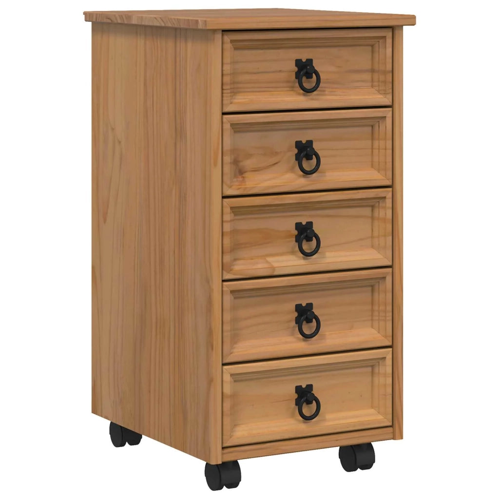 Armadietto Rotolante con Cassetti CORONA Marrone Miele 42040531