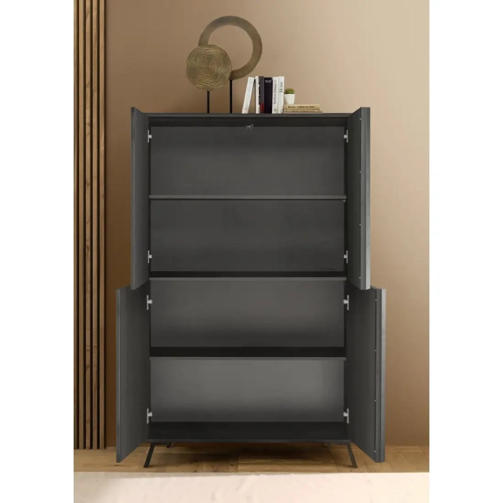 Buffet a 4 porte collezione SKY. Colore rovere nero.