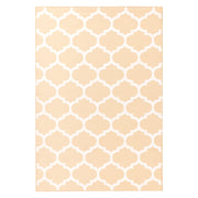 Tappeto in tessuto beige 140 x 200 cm reversibile per interni ed esterni marocchino