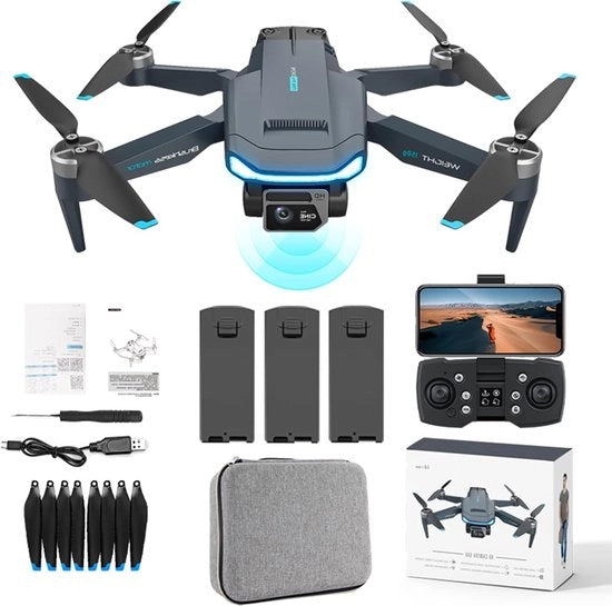 Drone GPS con Doppia Camera 4K per Adulti - Droni Professionali con Motore Silenzioso - 60 Minuti di Volata - Ritorno Automatico a Casa - Quadricottero RC Follow Me per Principianti