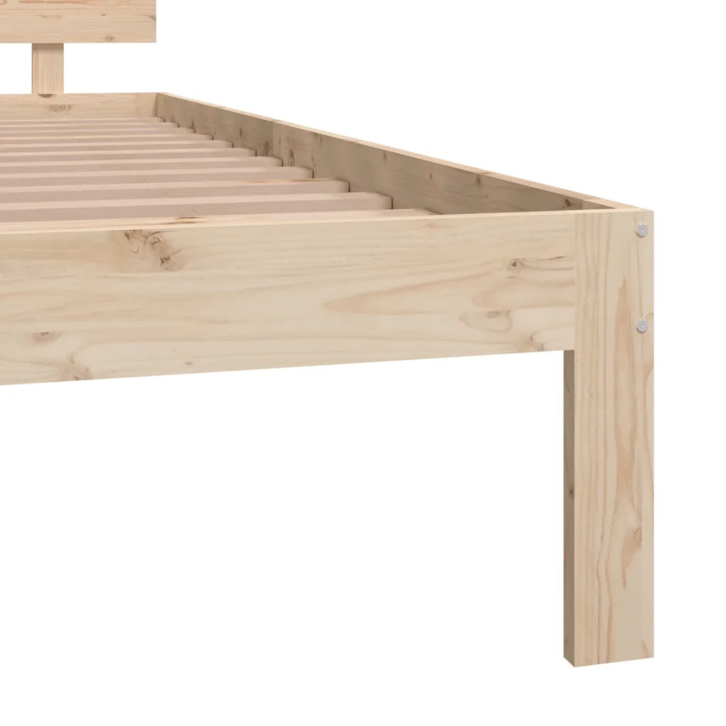Letto matrimoniale | Letto per adulti | Giroletto in Legno Massello di Pino 140x200 cm