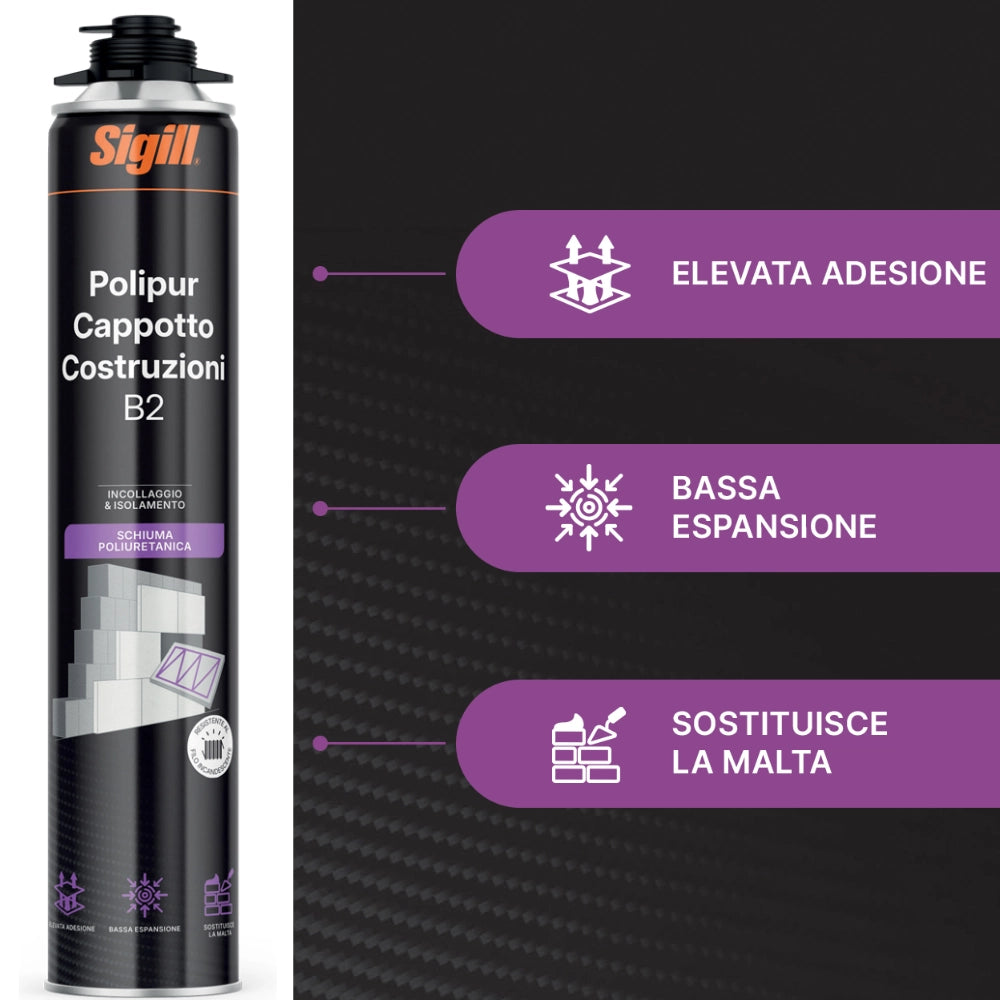 Schiuma poliuretanica polipur cappotto b2 matic 800 ml