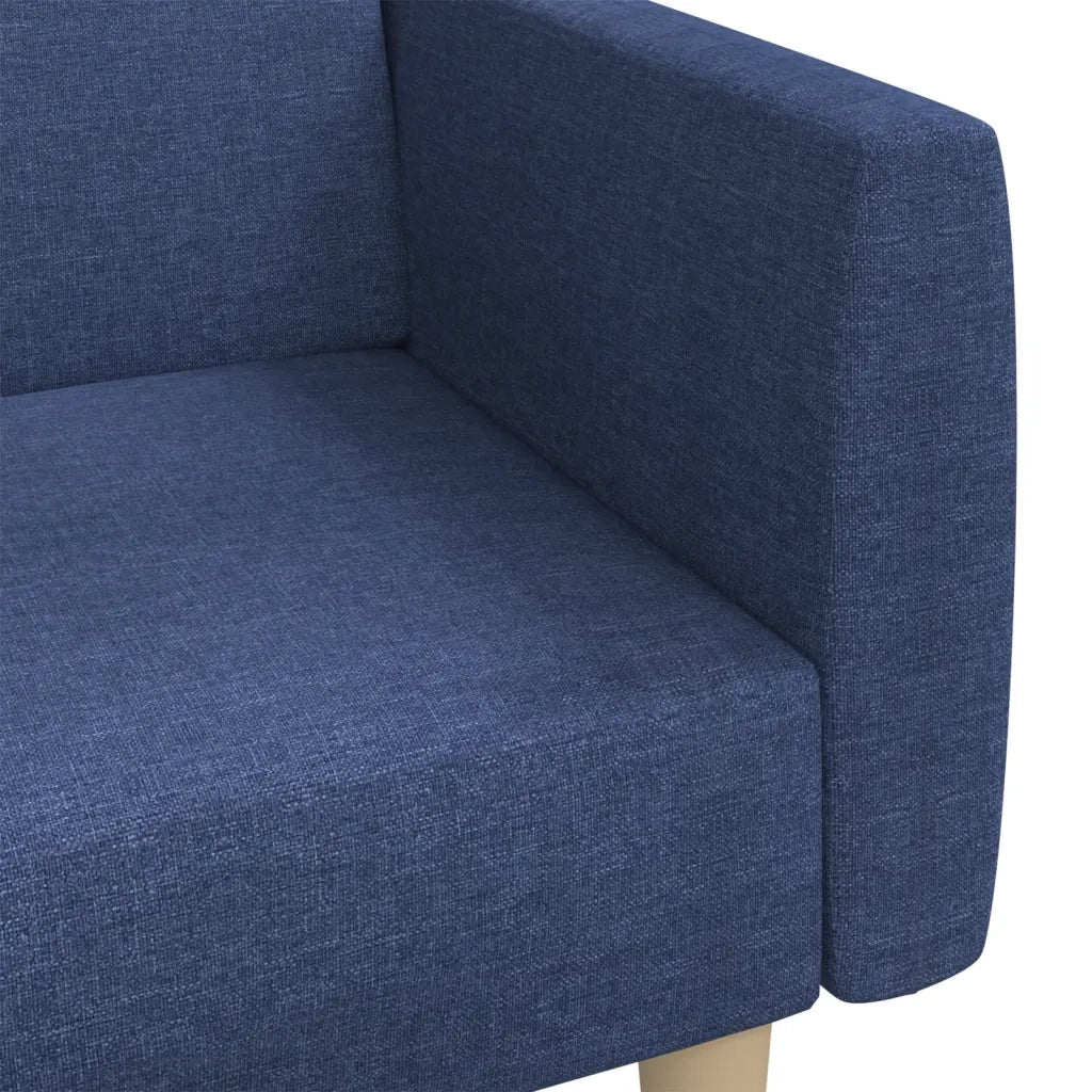 Divano Letto a 2 Posti Blu in Tessuto 375788