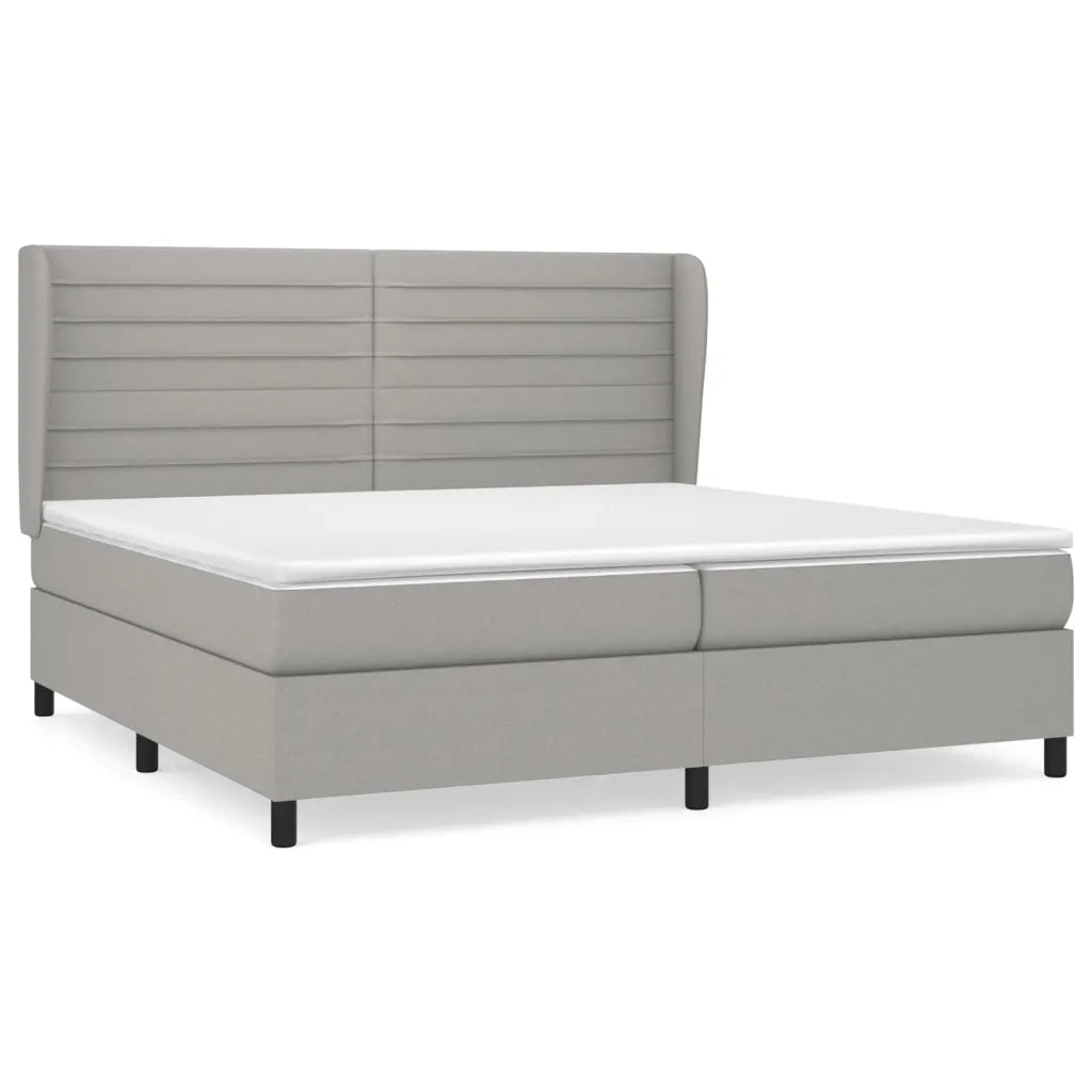 Giroletto a Molle con Materasso Grigio Chiaro 200x200cm Tessuto 3128069