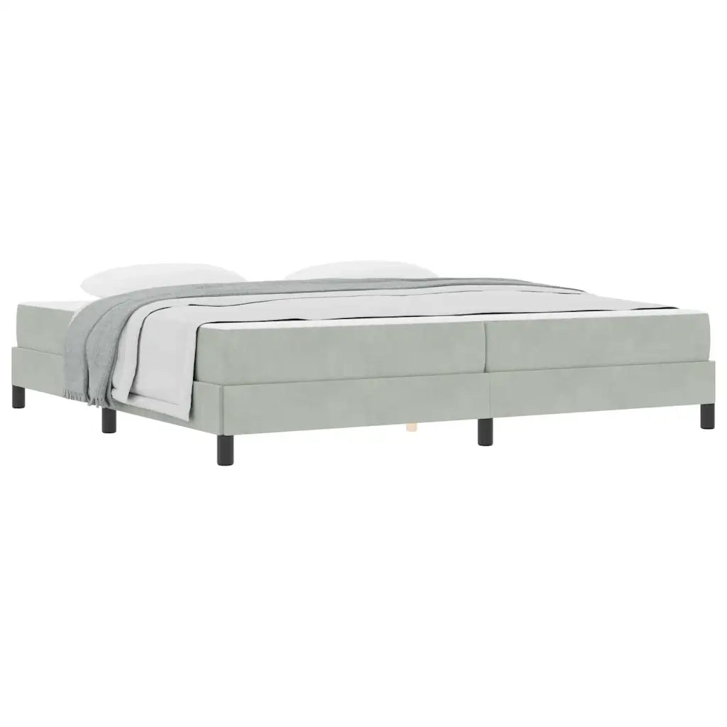 vidaXL Letto box spring con materasso Grigio chiaro 200 x 200 cm