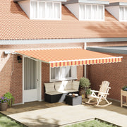 Tenda Retrattile Manuale con LED Gialla e Arancione 400x300 cm