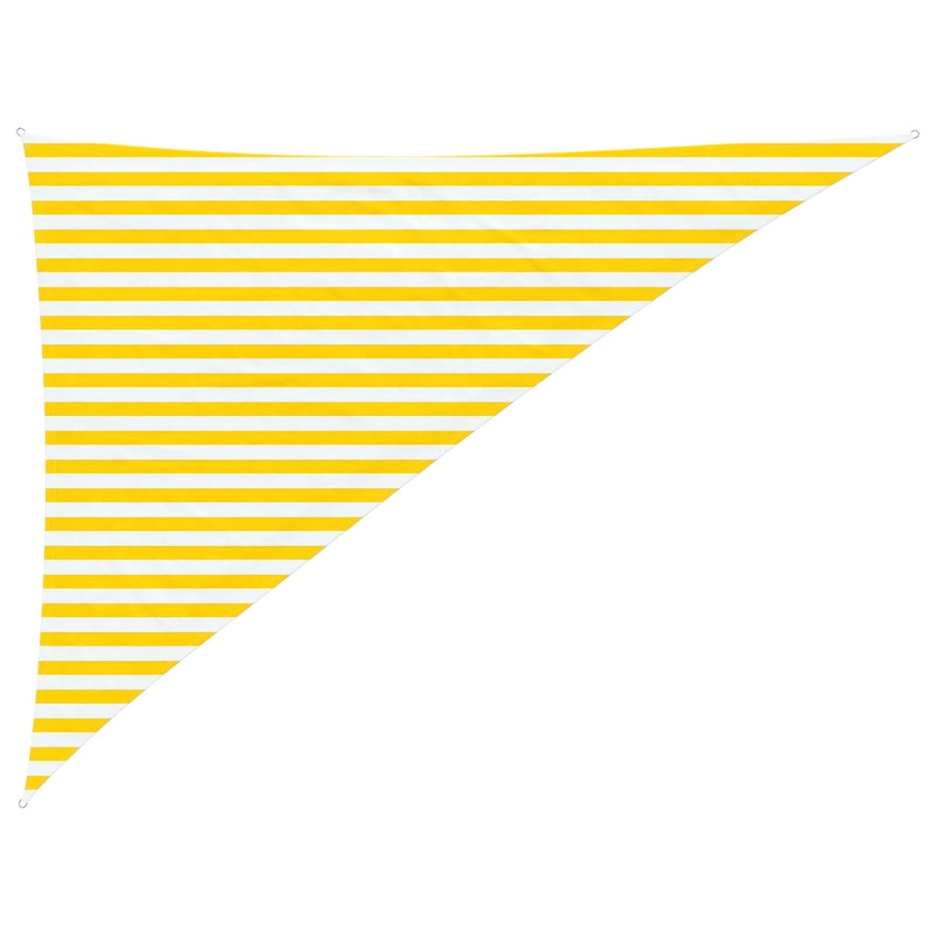 Vela da ombra solare-Telo Ombra-Vela Ombreggiante-Parasole a Vela Giallo e Bianco 3 x 4 x 5 m