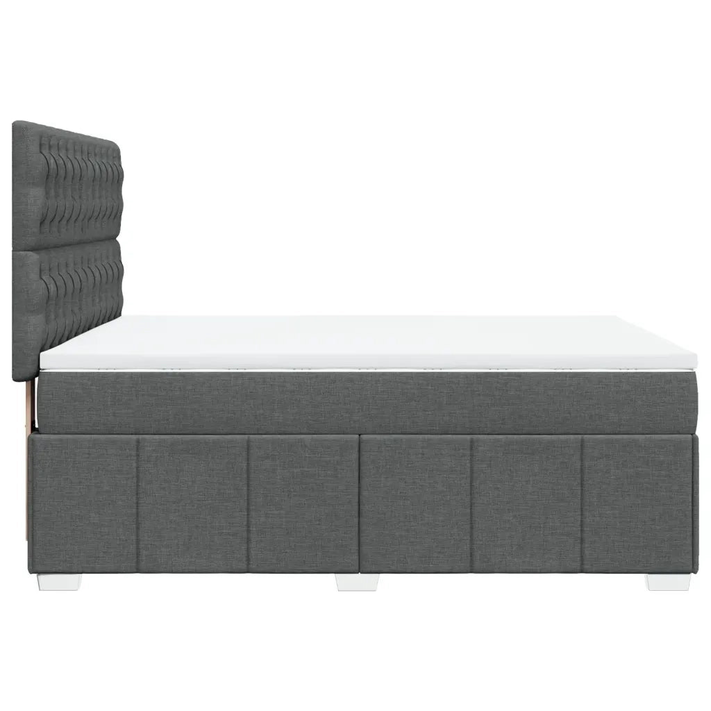 Giroletto a Molle con Materasso Grigio Scuro 160x200 cm Tessuto