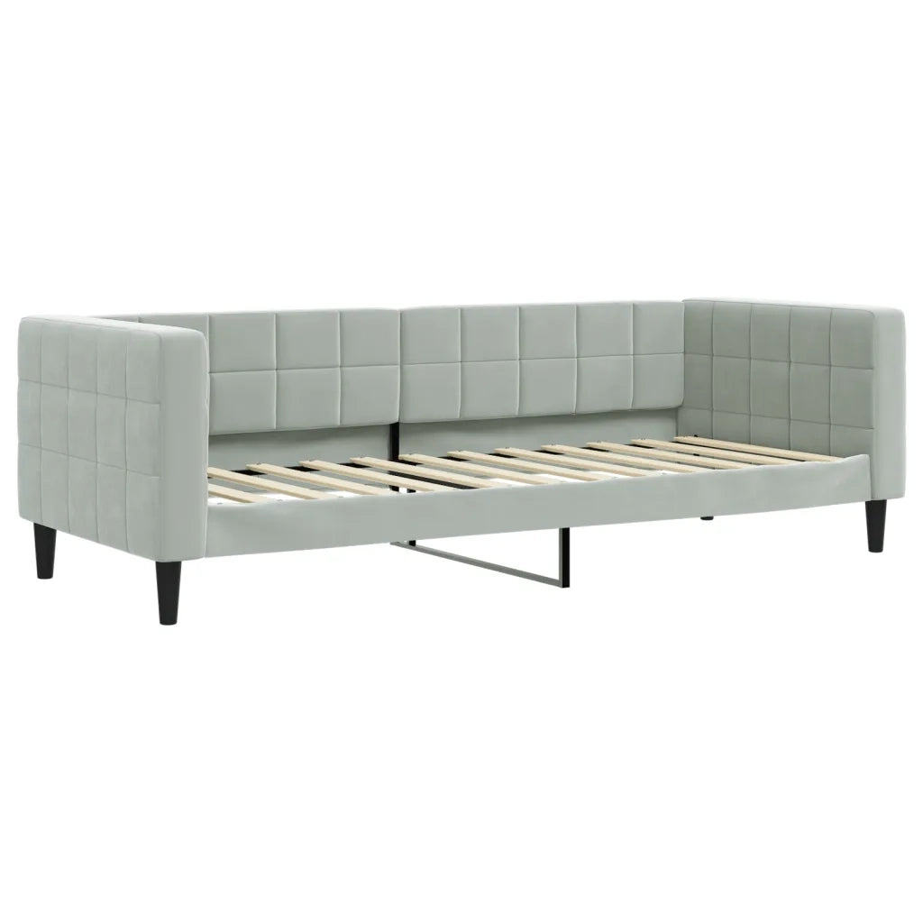Divano Letto Estraibile Cassetti-Sofa Letto-Daybed Grigio Chiaro 80x200cm Velluto 806871