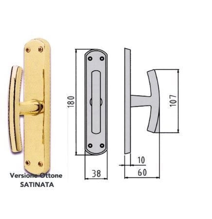Ghidini 744407008 Maniglia Cremonese Ottone Satinato Milena Ez+q7