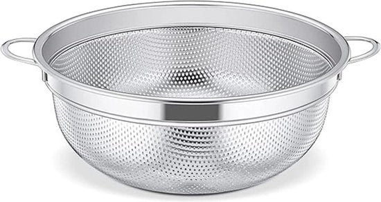 Colapasta in acciaio inossidabile con maniglie 20 cm - Set di colatura microforata per pasta, verdure, frutta, riso