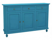 Madia credenza 3 ante legno shabby azzurro 158x45x98 - Mobili 2G
