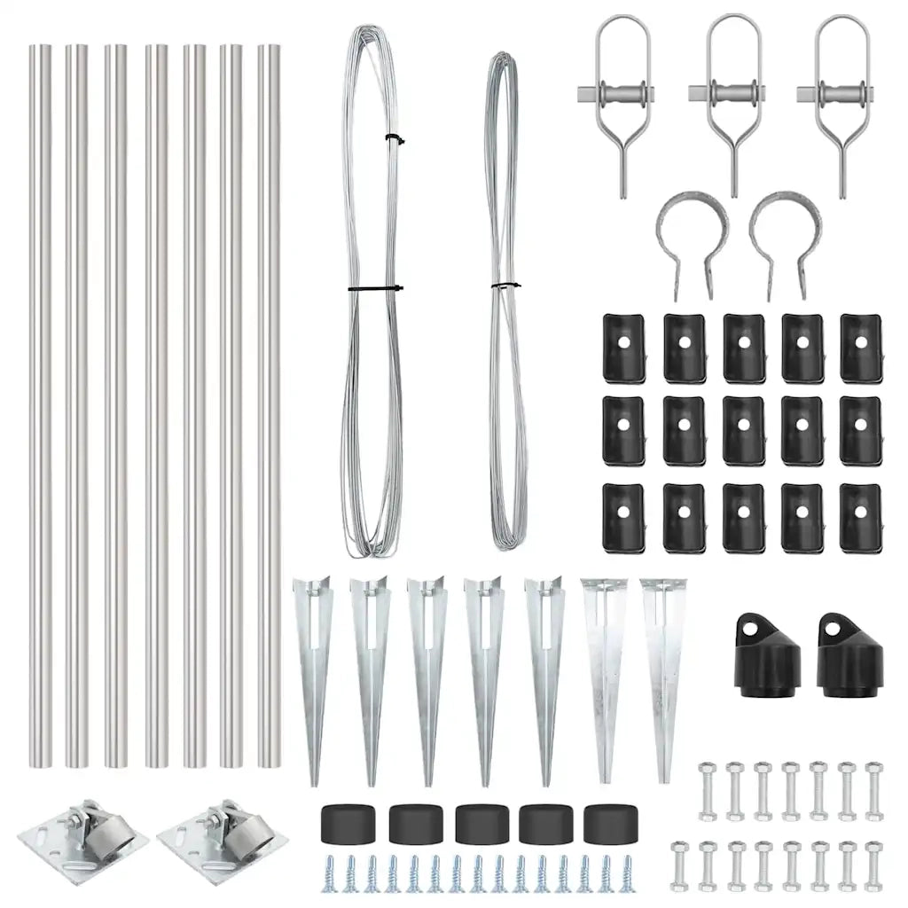 Palo della recinzione 7 pcs Argento Acciaio 42004270