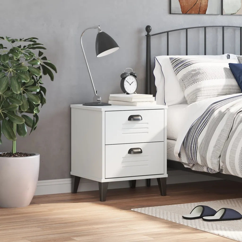 Comodino-Tavolino da notte VIKEN Bianco in Legno Multistrato 531844