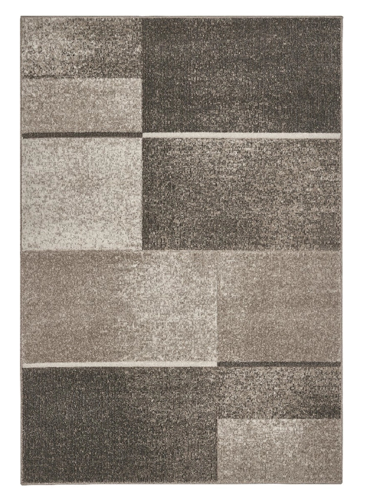 Tappeto FUNNY 87071 beige cm.240x340 pelo morbido motivo geometrico a quadri