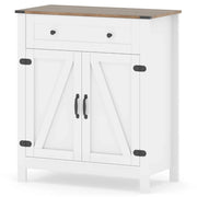 Credenza da cucina con contenitore 80 x 40 x 92 cm spazio ottimizzato stile rustico legno composito bianco 20_0018979