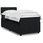 Giroletto a Molle con Materasso Nero 90x190 cm in Velluto 3289922