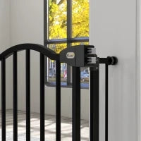 Cancellino per Cani Regolabile da 74-94 cm con Estensione, Montaggio a Pressione, Nero