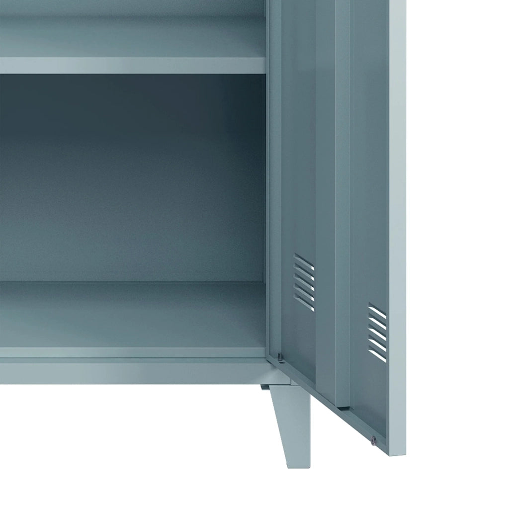 Armadio armadietto per ufficio mobiletto portaoggetti per ufficio officina camera da letto armadio in metallo con 2 ante 90 x 80 x 33 cm grigio-blu 03_0006339