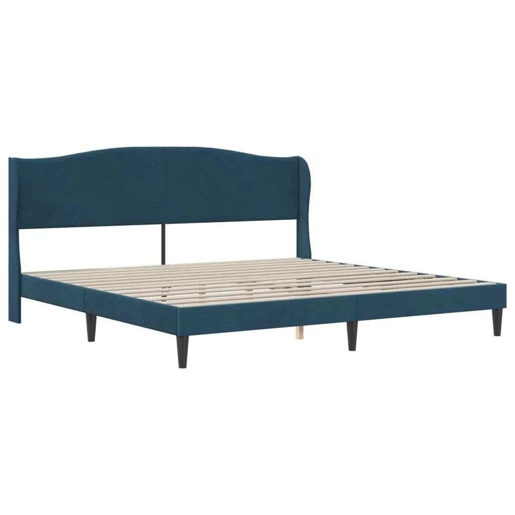 Struttura del letto con testiera Blu 200 x 200 cm Velluto 42027946