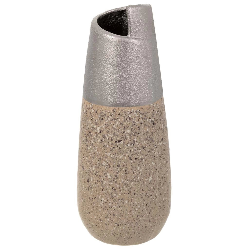 Vaso in ceramica argento 12,5x12,5x28h