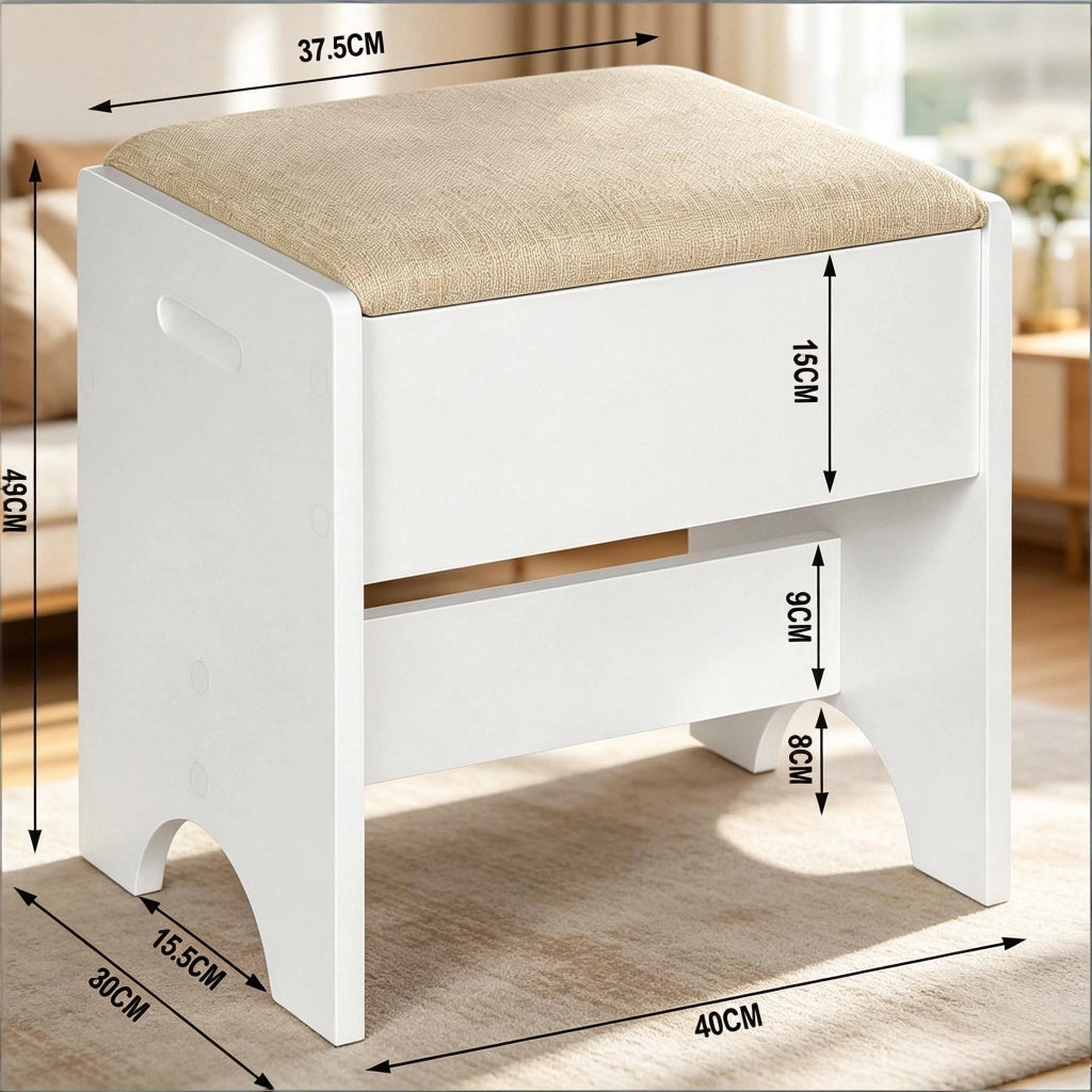 Toeletta con specchio LED regolabile; 2 cassetti; armadio e 5 vani; per camera da letto; bianco; 108×40×139 cm
