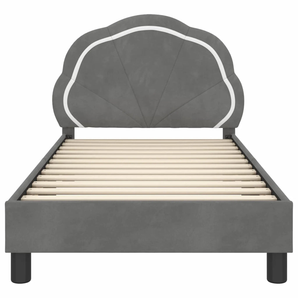 Struttura letto Bambini | Letto Infantile | Lettino con testata Grigio Scuro 80 x 160 cm